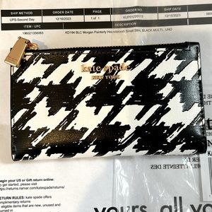 Kate Spade Morgan Painterly Houndstooth Small Slim Wallet
